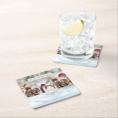 の結婚カップルカスタム写真 スクエアペーパーコースター (インサイチュ)