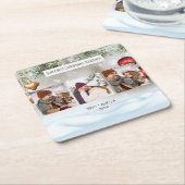 の結婚カップルカスタム写真 スクエアペーパーコースター (アングル)