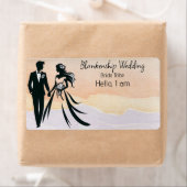 の結婚カップルカラフルの水色ラベル名タグ ラベル (インサイチュ)