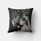 の結婚カップルパーソナライズされたギフトアイディア クッション (裏面)