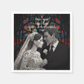 の結婚カップルパーソナライズされたギフトアイディア スタンダードカクテルナプキン (正面)