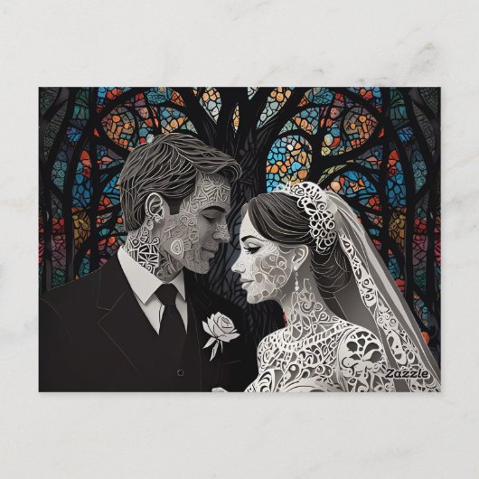 の結婚カップルパーソナライズされたギフトアイディア ポストカード (裏面)