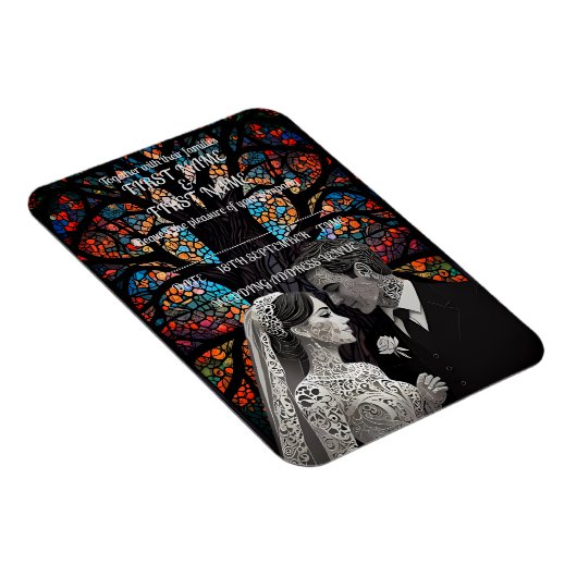 の結婚カップルパーソナライズされたギフトアイディア マグネット (右側)