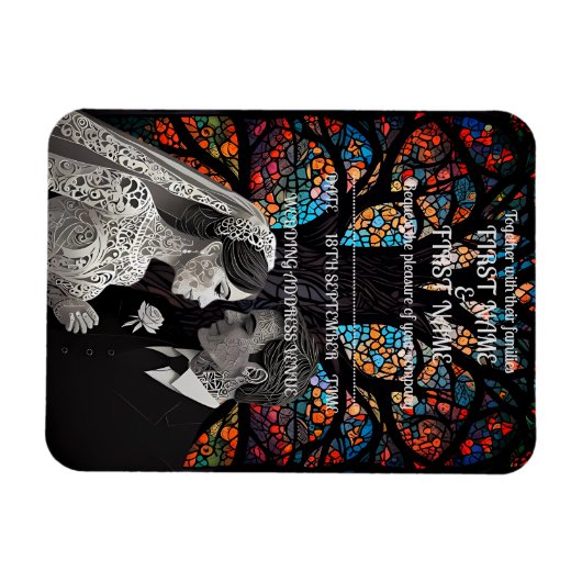 の結婚カップルパーソナライズされたギフトアイディア マグネット (横)