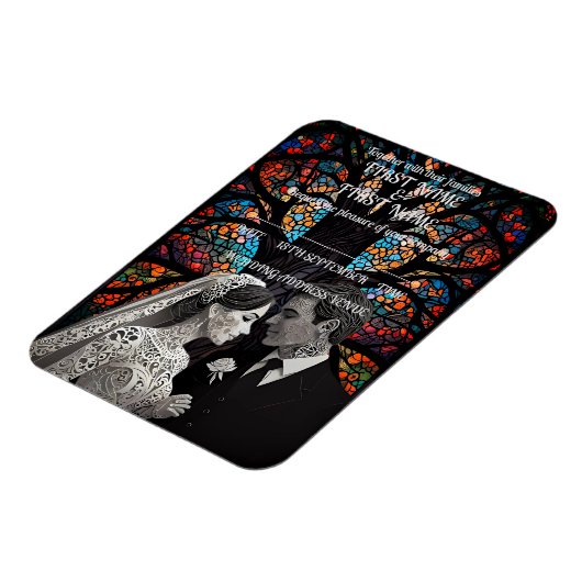 の結婚カップルパーソナライズされたギフトアイディア マグネット (左側)