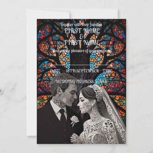 の結婚カップルパーソナライズされたギフトアイディア 招待状 (正面)