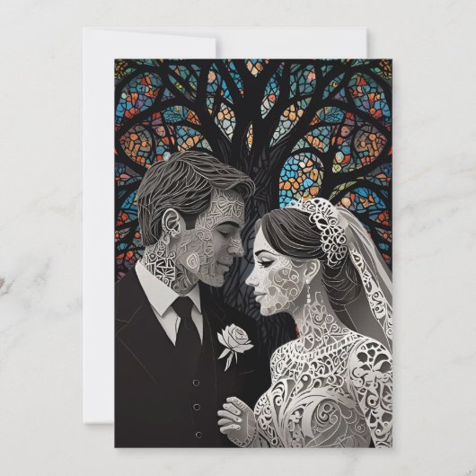 の結婚カップルパーソナライズされたギフトアイディア 招待状 (裏面)