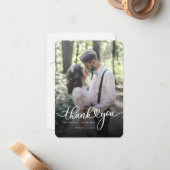 の結婚カップル写真スクリプトありがとう ノートカード (正面/裏面インサイチュ)