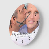の結婚カップル写真パーソナライズされた大時計 ラージ壁時計 (傾斜)