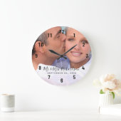の結婚カップル写真パーソナライズされた大時計 ラージ壁時計 (ホーム)