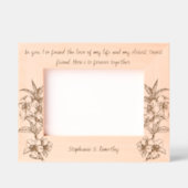の結婚カップル名と引用文 レーザー彫刻フレーム (正面)