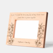 の結婚カップル名と引用文 レーザー彫刻フレーム (左)