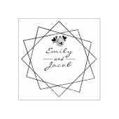 の結婚カップル名フローラ幾何学的アート ラバースタンプ (インプリント)