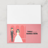 の結婚カップル折り畳み座席表、折りスタイル: プレイスカード (外部開封)