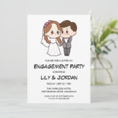 の結婚カップル漫画婚約招待状 招待状 (スタンド正面)