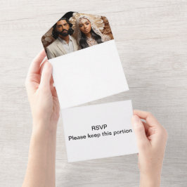の結婚カップル2 RSVP オールインワン招待状
