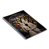 の結婚カップル&ツリーオブライフワイントート ノートブック (右側)