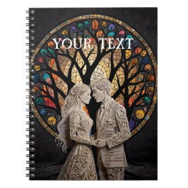 の結婚カップル&ツリーオブライフワイントート ノートブック