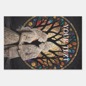 の結婚カップル&ツリーオブライフワイントート ラッピングペーパーシート (正面)