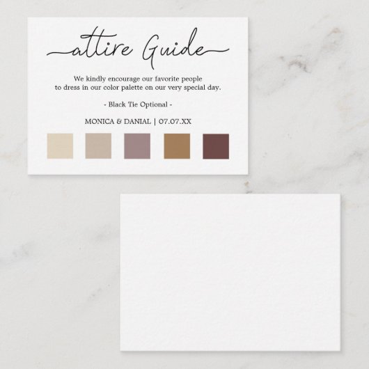 の結婚カラードレスコード エンクロージャーカード (正面/裏面)