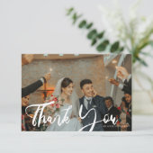 の結婚カラーフォトシックモダンタイポグラフィ3 サンキューカード (スタンド正面)