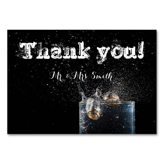 の結婚カードありがとうブラック テーブルナンバー (正面)