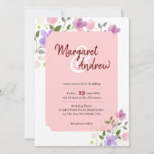 の結婚カードは上品でフローラのエレガントデザイン カード (正面)