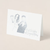 の結婚カード，ミニマル，新婦，新郎空白の, 箔カード (正面)