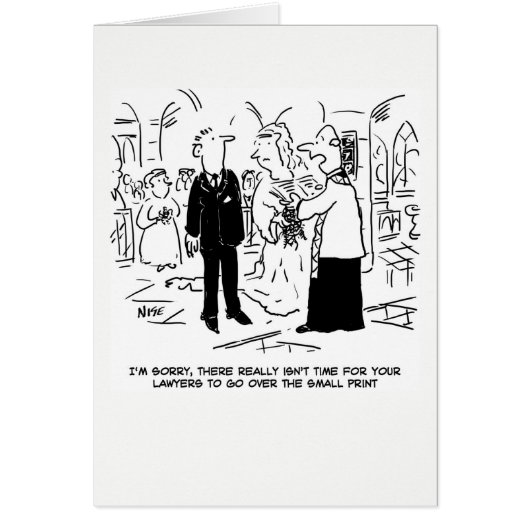 の結婚カード。時間の無い小さなプリント (正面)