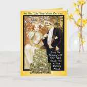 の結婚カード – 正統 カード (黄色い花)