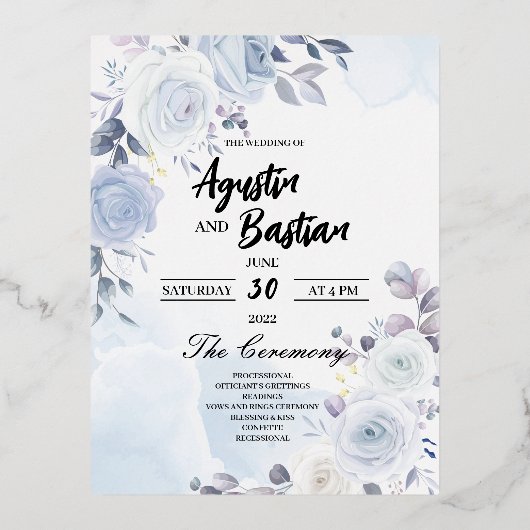 の結婚カード 箔シーズンポストカード (正面)