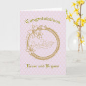 の結婚カード(金ゴールドカラーリース) カード (黄色い花)