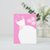 の結婚ガウンのピンクのはがき ポストカード (スタンド正面)