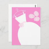 の結婚ガウンのピンクのはがき ポストカード (正面/裏面)