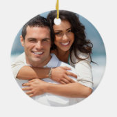 の結婚ガウンの花嫁付き蝶は色を選択 セラミックオーナメント (裏面)