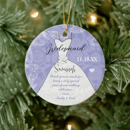 の結婚ガウンの花嫁付き蝶は色を選択 セラミックオーナメント (ツリー)