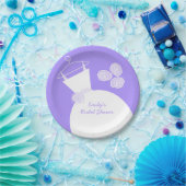 の結婚ガウンパープル'ブライダルシャワー'紙プレート ペーパープレート (パーティー)