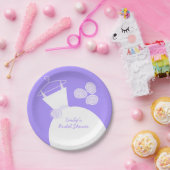 の結婚ガウンパープル'ブライダルシャワー'紙プレート ペーパープレート (パーティー)