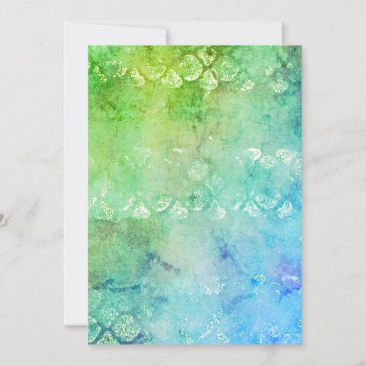 の結婚ガウンビーチをテーマにしたブライダルシャワー 招待状 (裏面)