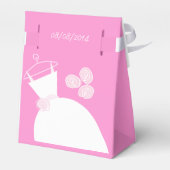 の結婚ガウンピンクの好意ボックスのテント フェイバーボックス (裏面サイド)