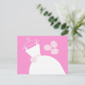 の結婚ガウンピンクの葉書（水平） ポストカード (スタンド正面)