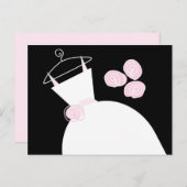 の結婚ガウンピンクの黒いパステル水平 ポストカード (正面/裏面)