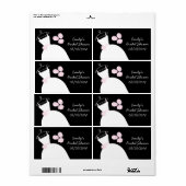 の結婚ガウンピンクブライダルシャワーブラック水平 ラベル (フルシート)