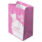 の結婚ガウンピンクブライダルシャワー中 ミディアムペーパーバッグ (裏面アングル)