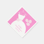 の結婚ガウンピンクブライダルシャワー'文字' スタンダードカクテルナプキン (角)