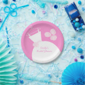 の結婚ガウンピンク'ブライダルシャワー'紙プレート ペーパープレート (パーティー)