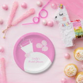 の結婚ガウンピンク'ブライダルシャワー'紙プレート ペーパープレート (パーティー)