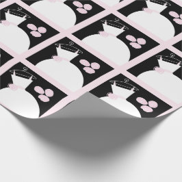 の結婚ガウンピンクブラックパステル ラッピングペーパー