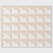 の結婚ガウンピンクベージュ'ブライダルシャワー'スクエア ラッピングペーパー (フラット)