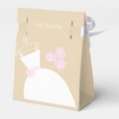 の結婚ガウンピンクベージュブライダルシャワーテント フェイバーボックス (裏面サイド)